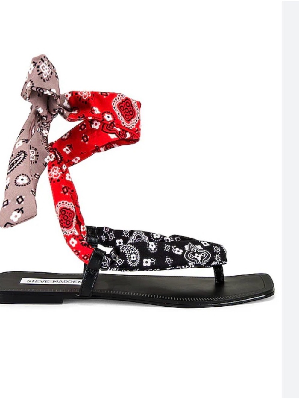 Steve Madden Sasher bandana print wrap-around thong sandals Women size 8 - Picture 3 of 9